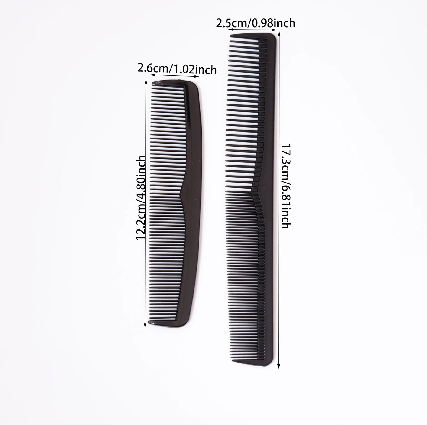 2pcs comb set, anti-static and heat-resistant comb, fine plastic comb for women and men's pockets,Special for real hair wigs