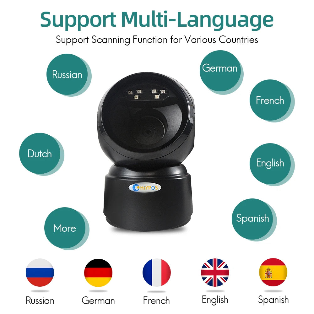 High-speed Barcode Scanner Image Platform Desktop Scanner 1D 2D QR code reader USB Omnidirectional