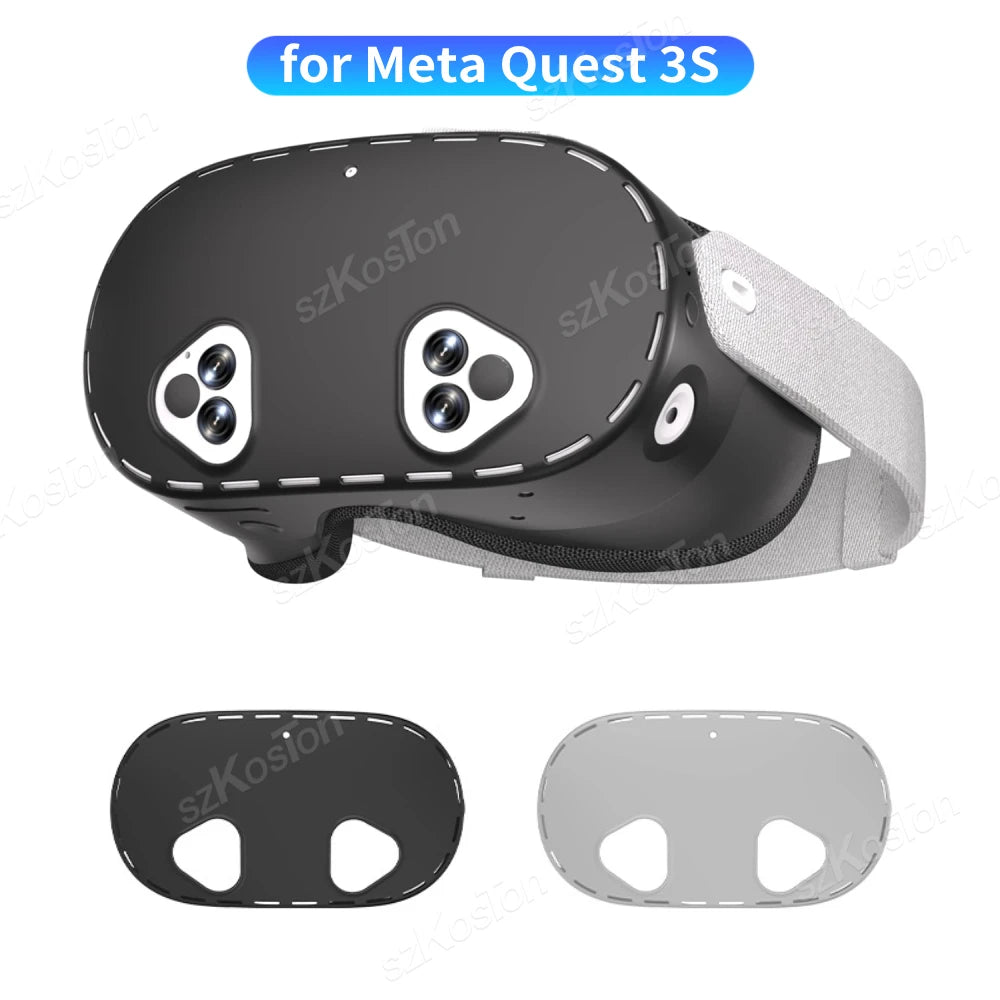 for Meta Quest 3S VR Headset Host Silicone Protective Cover Anti-Scratch Dust-Proof Case for Meta Quest 3s Accessories