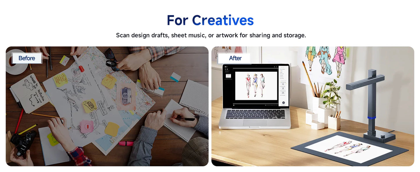 CZUR Shine Ultra Portable 13MP Book Scanner Flatten Curve Technology Capture Max A3 Document Fast Scan for Office Library School