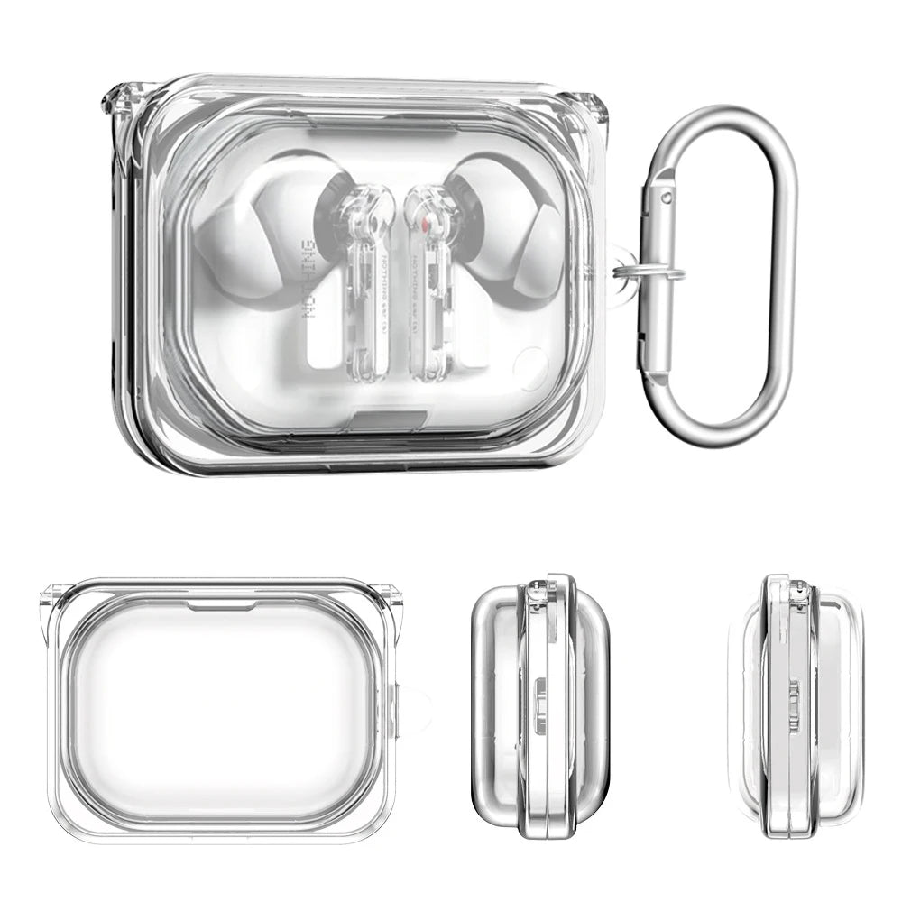 Transparent Earphone Case For Nothing Ear (A) Luxury Shockproof Cover For Nothing Ear a TPU Protective Shell with Keychain