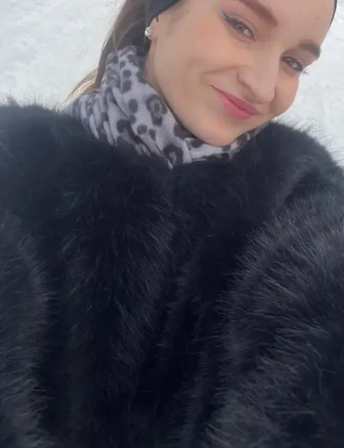 2024 Autumn Winter New Fashion Gradient Fluffy Fur Coat Women High Street Luxury Faux Fox Fur Jacket Female Overcoats