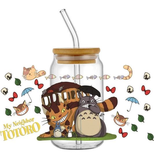 Miniso Japanese Animation UV DTF Cup Wrap Cartoon Cute Transfer Stickers Decal for 16oz Libbey DIY Waterproof Sticker