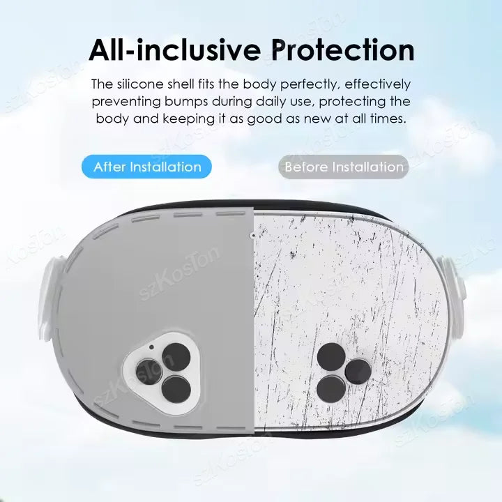 for Meta Quest 3S VR Headset Host Silicone Protective Cover Anti-Scratch Dust-Proof Case for Meta Quest 3s Accessories