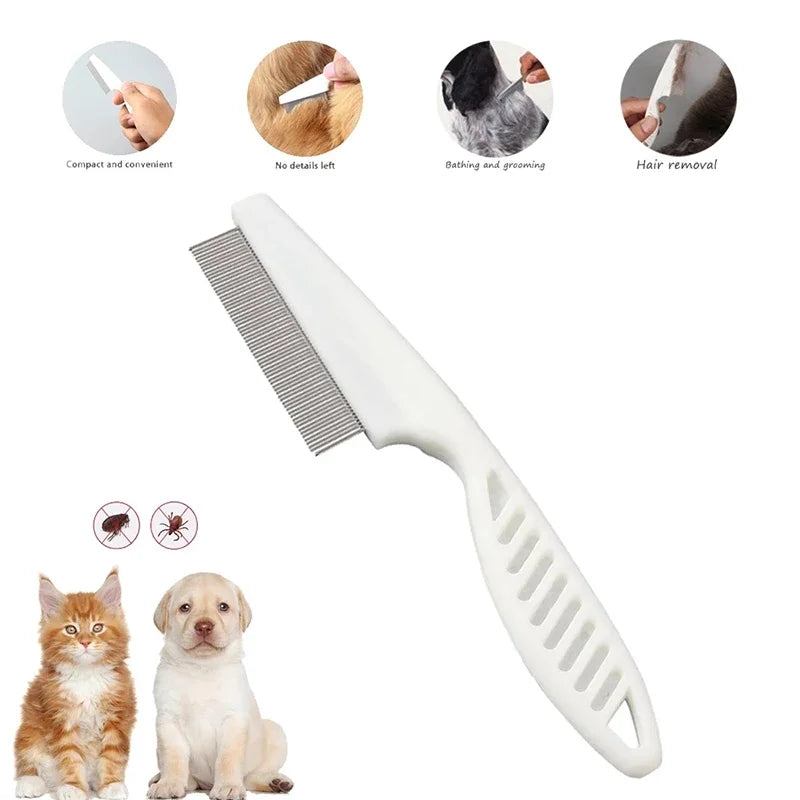 1pc Stainless Steel Pet Hair Shedding Comb Flea Comb for Cat Dog Comfort Cats Flea Hair Grooming Comb Dog Fur Removal Brush