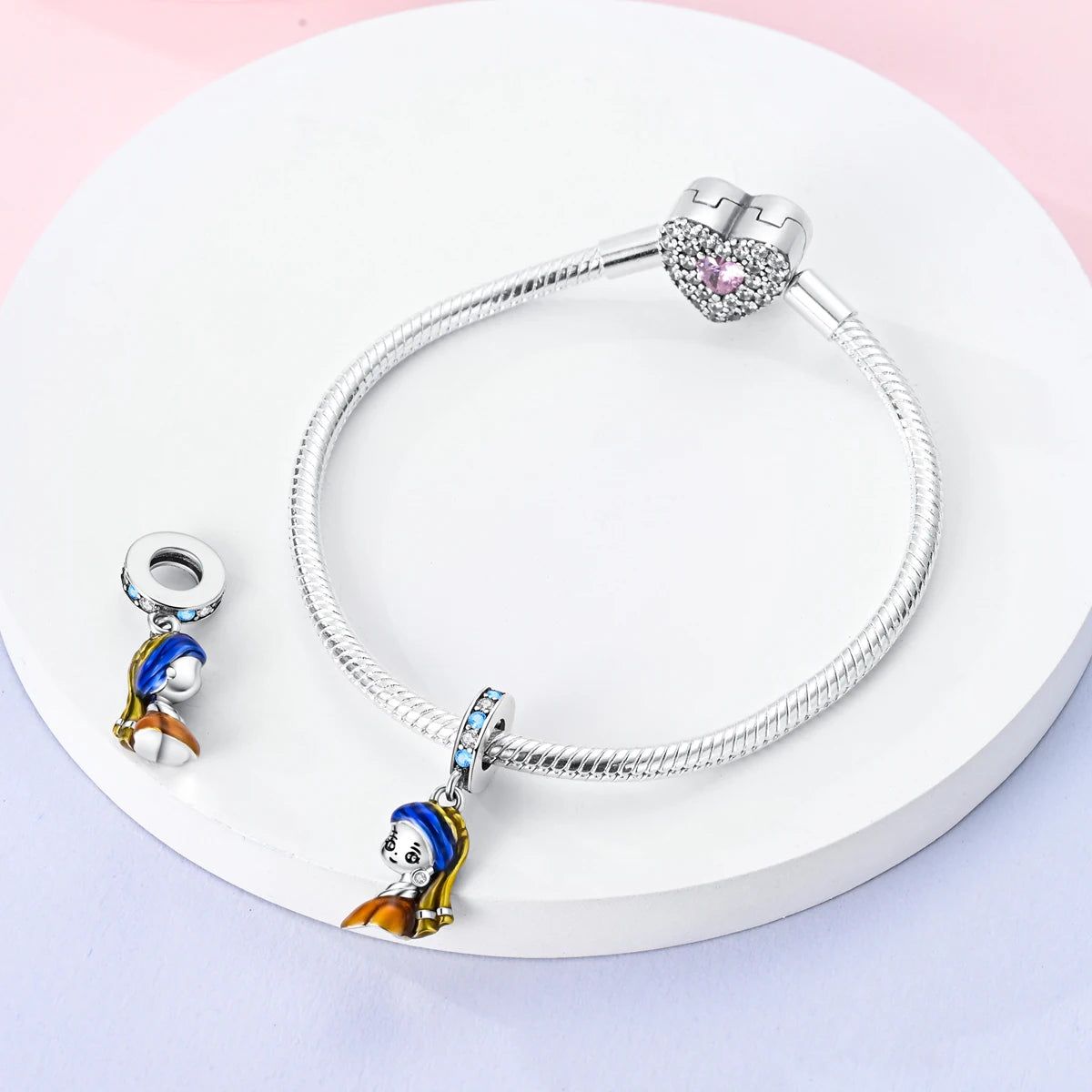 925 Silver Plated Firefly Pizza Cake Charms Fit Original Pandora Bracelet Making Fashion Jewelry