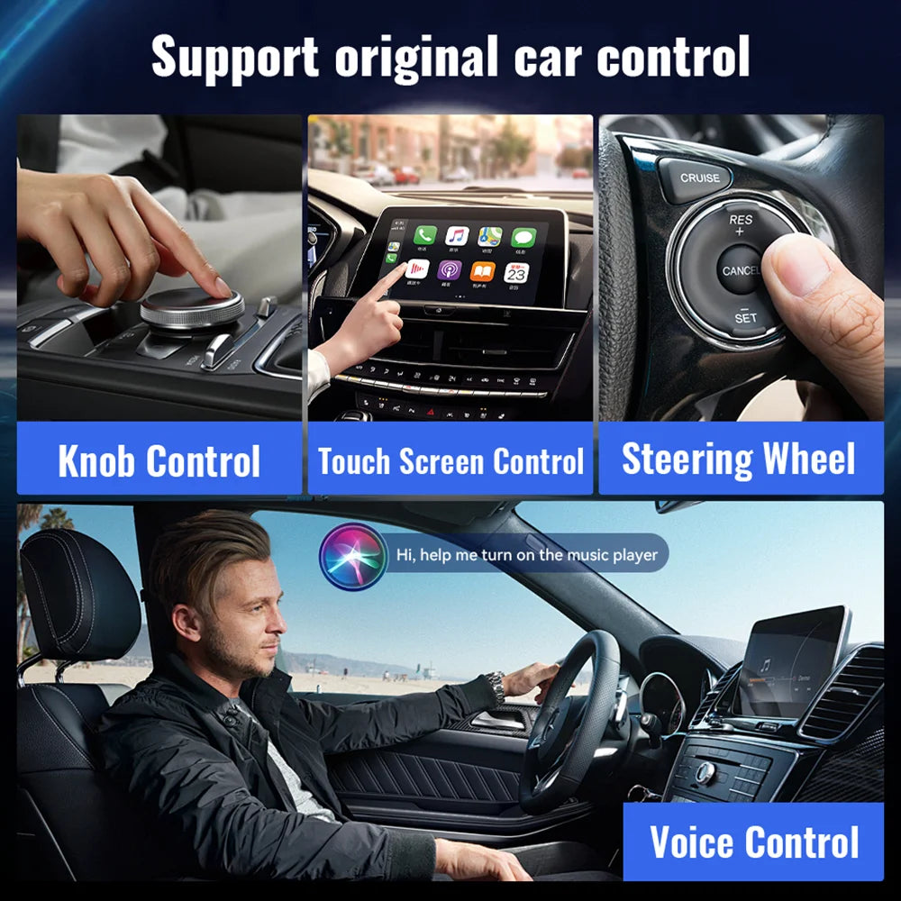 New 2025 Android 14 3In1 CarPlay Ai Box Wireless Android Auto USB Adapter For Youtube Netflix Universal TV Box Plug And Play