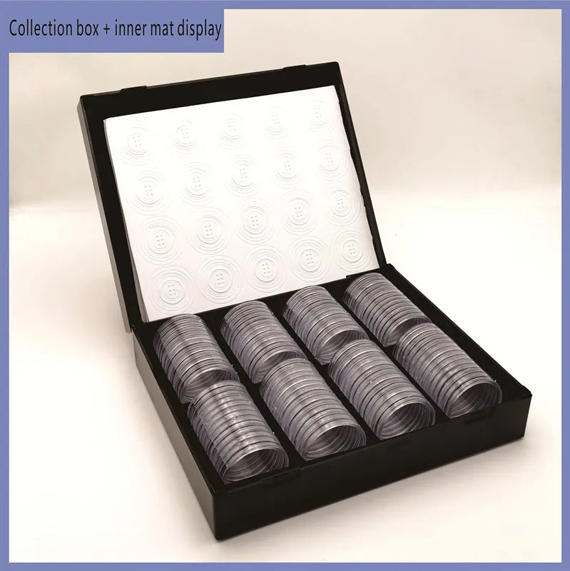 Adjustable 46mm coin small round box Commemorative coin collection box Coin protection box 100 collection boxes