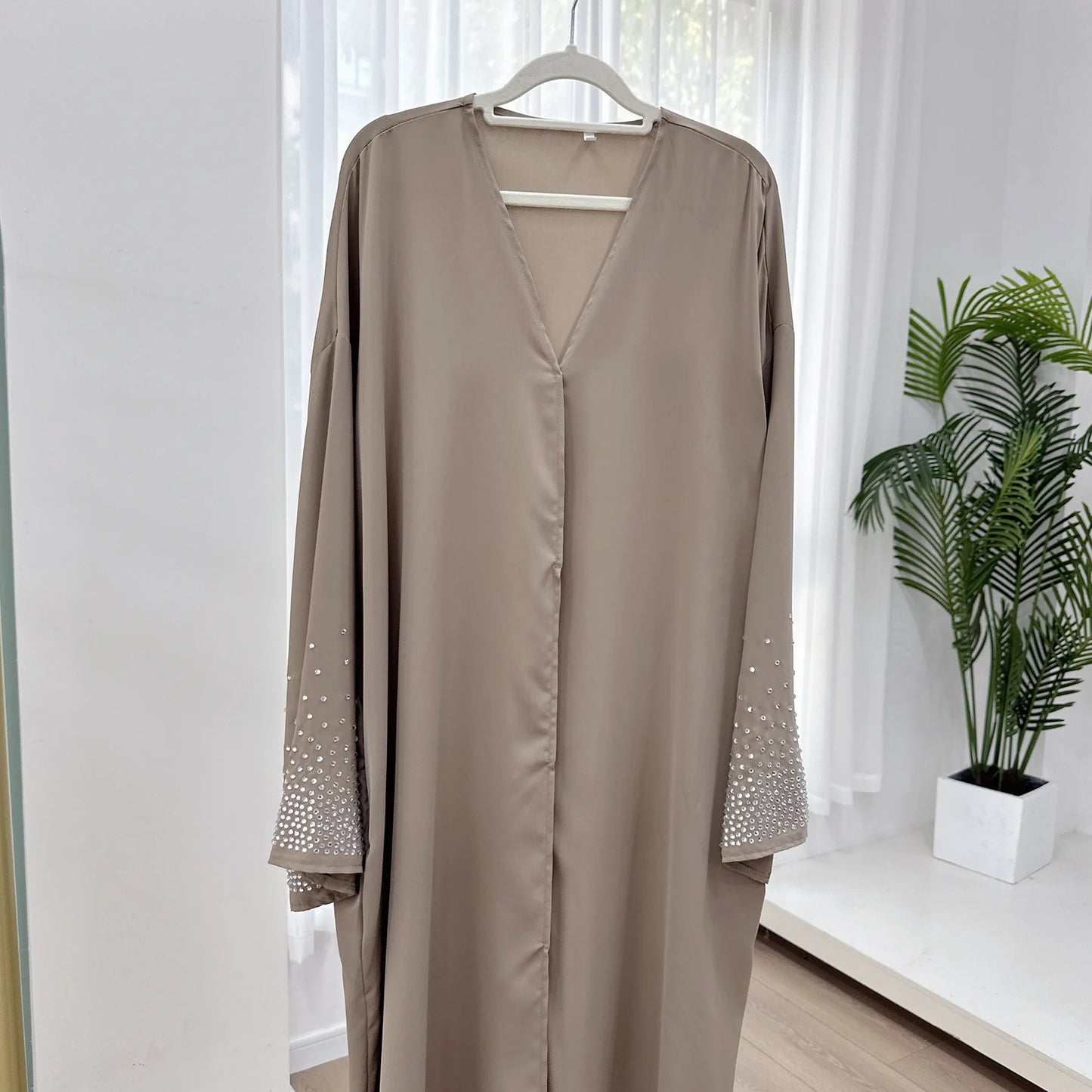 Eid Muslim Diamond Abaya for Women Button Cardigan Up Jalabiya Ramadan Dress 2024 Ramadan Caftan Party Long Robe Vestido Largos