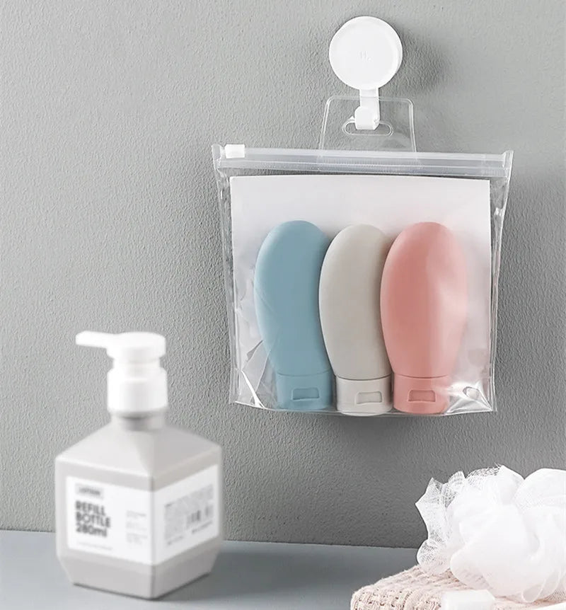 3pcs 60ml /PE PP Women Hose Dispensing Bottle Nordic Style Portable Hotel Shampoo Shower Gel Travel Squeeze Lotion Combo Kit