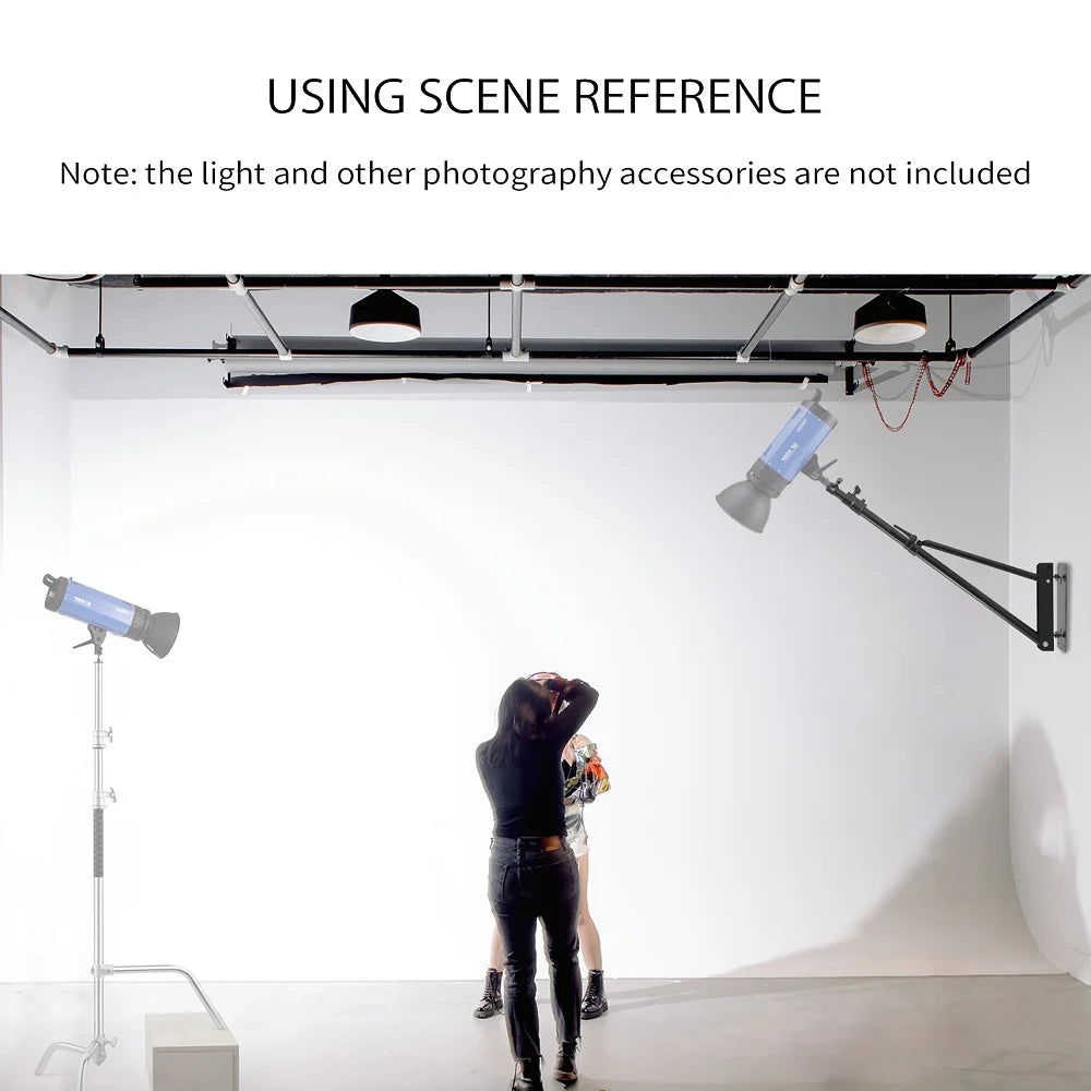 Selens 180cm Wall Camera Mount With Triangle Base Adjustable Boom Arm Photography Studio Ring Light Softbox photography props