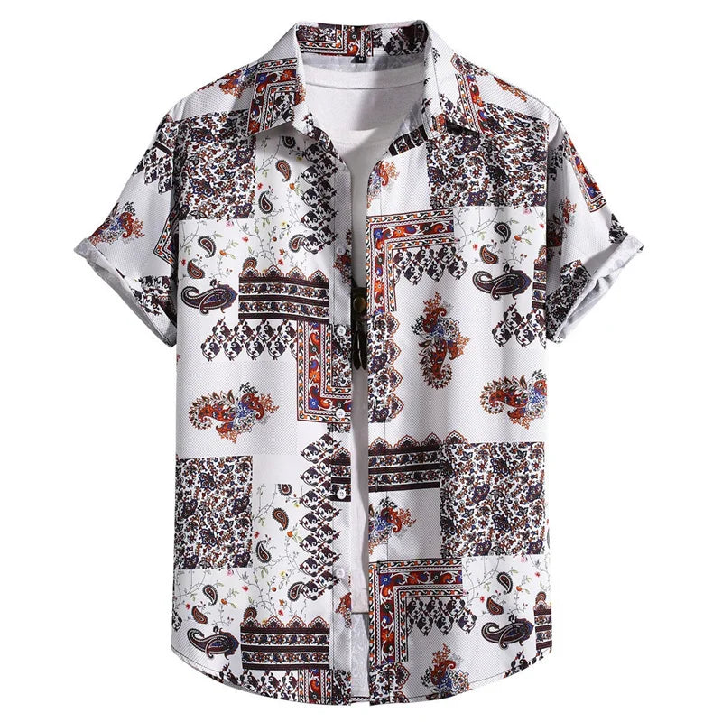 Colorful Tiger Leopard Shirts Casual 3d Print Tropical Floral Hawaiian Shirt Button Down Short Sleeves Summer Beach Blouse