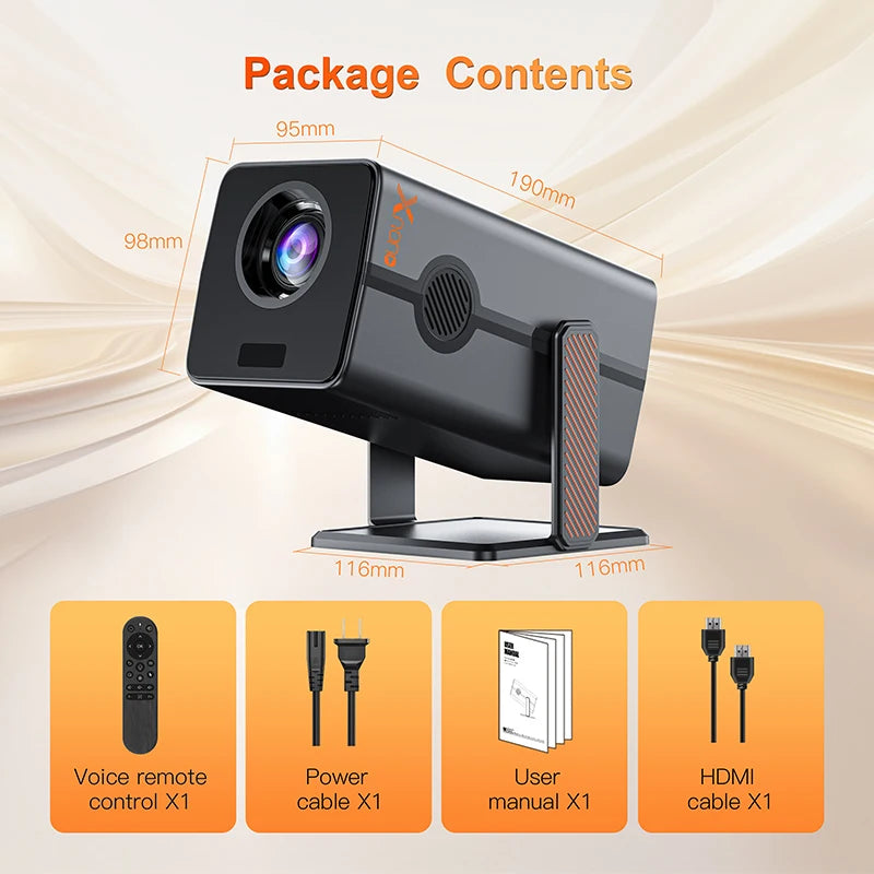 Xnano HM103-A Projector 4K Android 13 Dual WiFi5 300ANSI Amlogic T950S BT5.2 1920*1080P Home Theater Cinema Mini Projectors