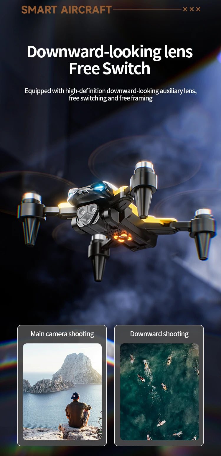 2024 New M5 Drone 8K Professional Triple Camera Brushless Motor Optical Flow Positioning Foldable Quadcopter RC Dron Toys Gifts