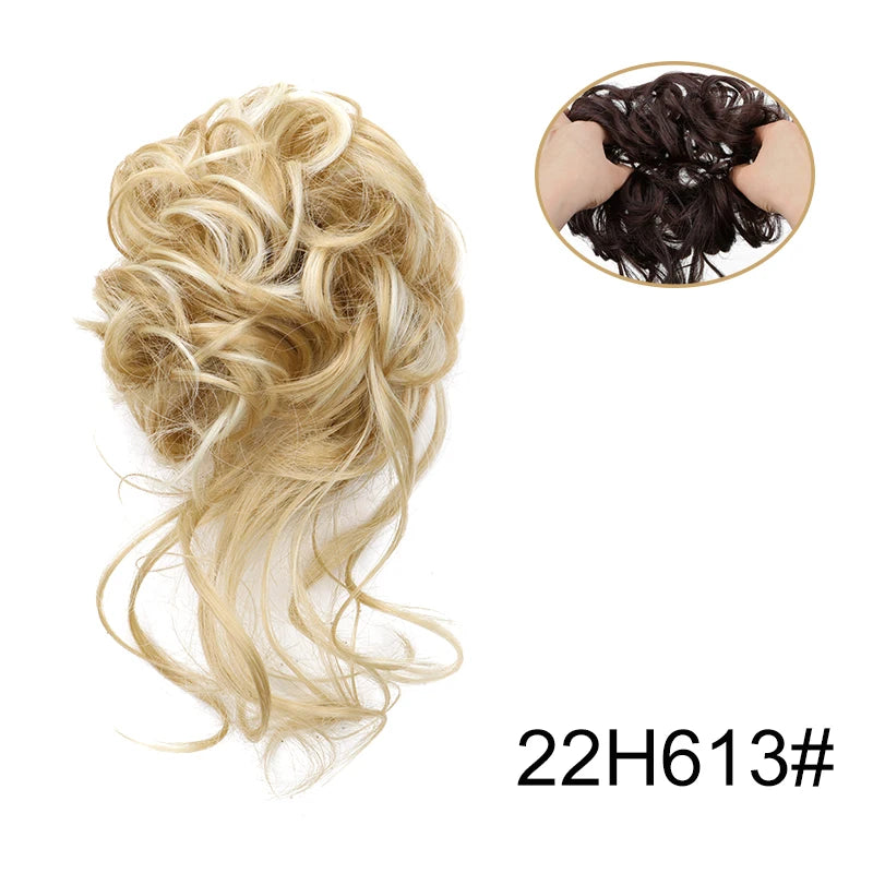 Synthetic Messy Donut Hair Buns Tousled Updo Chignon Elastic Hair Extension Hair Accessories for Women