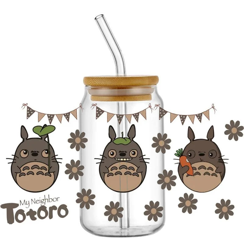 Miniso Japanese Animation UV DTF Cup Wrap Cartoon Cute Transfer Stickers Decal for 16oz Libbey DIY Waterproof Sticker