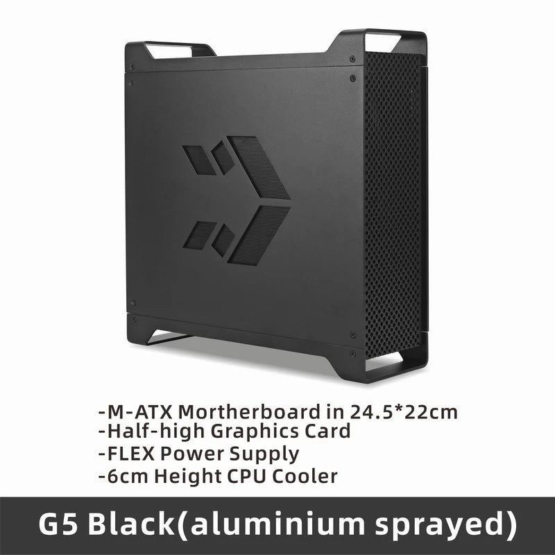 METALFISH G5 Computer Case PC Gamer Micro ATX HTPC Case Desktop Gaming All-aluminum Slim Chassis Supports Knife Card FLEX Power