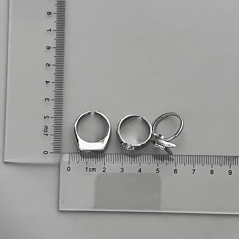 Y2K Accessories Shiny Star Cross Irregular Crystal Rings for Women Unisex Couple Engagement Ring Party Creative Metal Jewelry