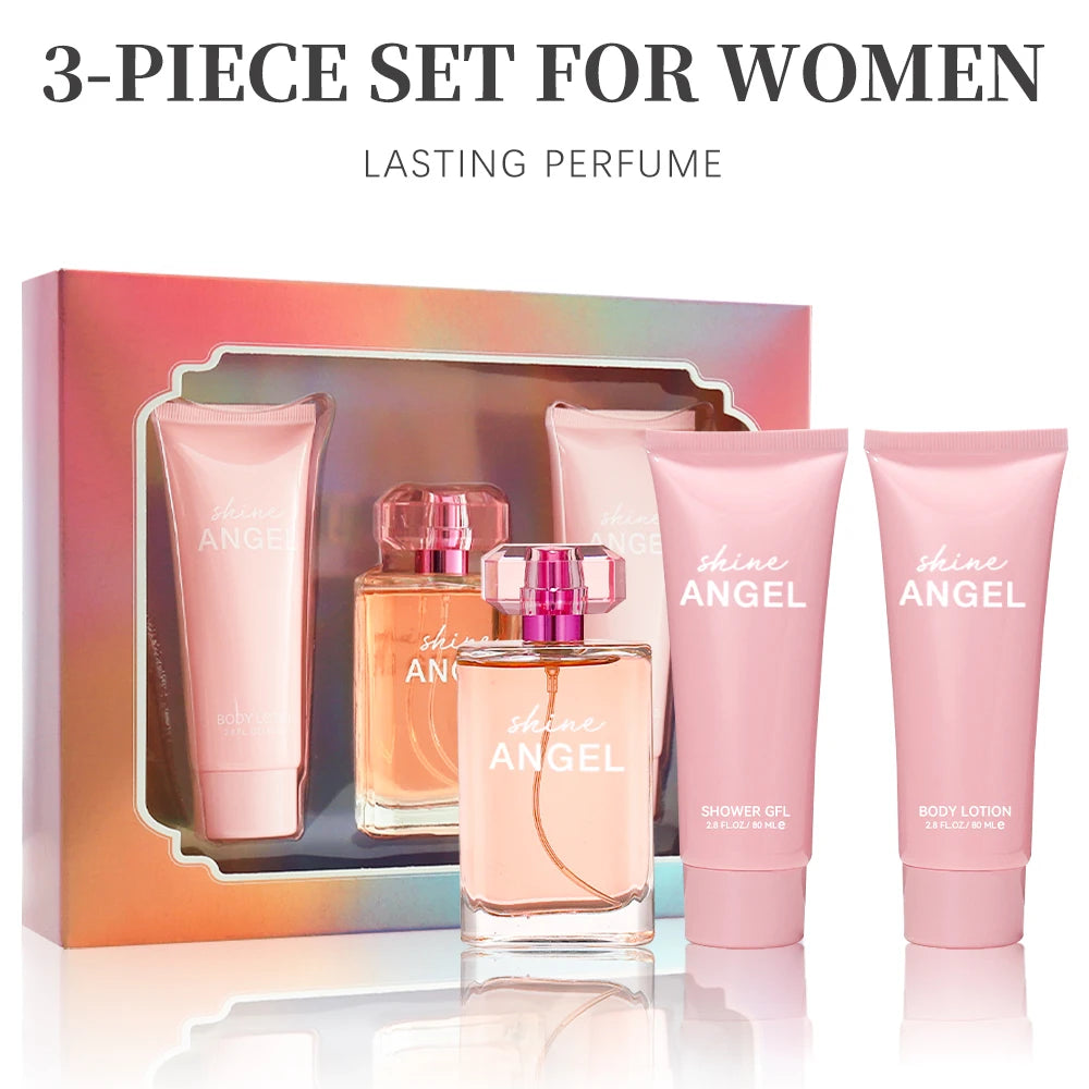 Bath and Body Gift Set for Women & Girls 1.7fl.oz Eau de Parfum Spray 2.8fl.oz Shower Gel 2.8fl.oz Body Lotion Women's Fragrance