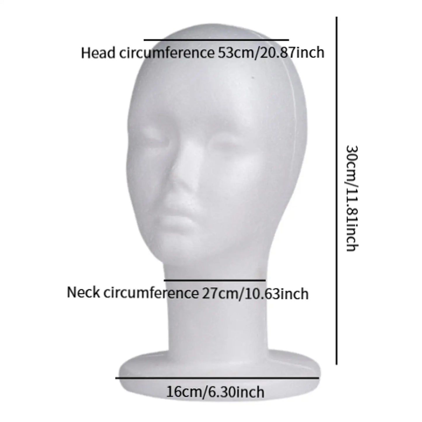 Female Foam Mannequin Head Wig Head Display Smooth Durable Lightweight Foam