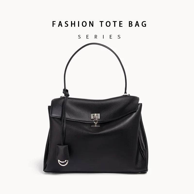 Premium Cow Leather Rodeo Bag High-end Feel Fashionable Kelly Bag Light Luxury Large Capacity Leather Shoulder Crossbody Women's