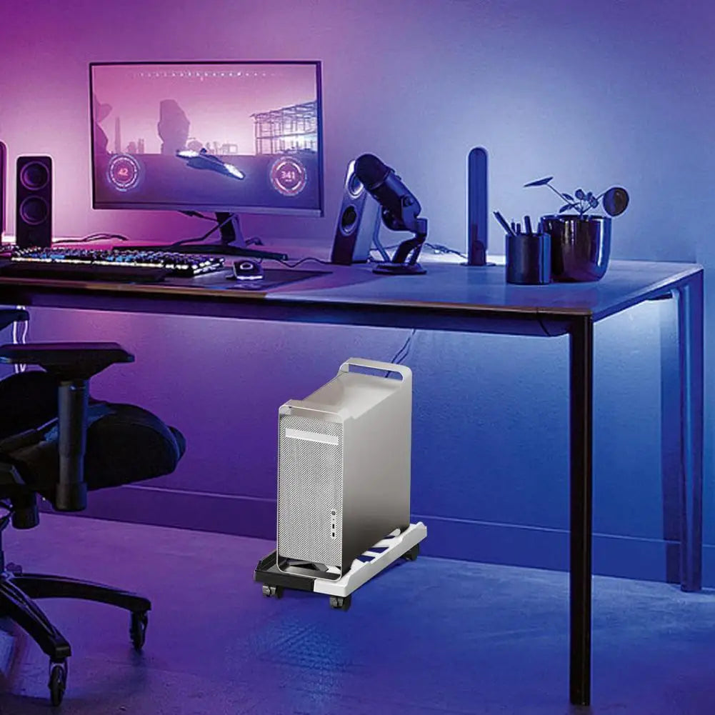 Adjustable Mobile CPU Stand Heavy-Duty PC Tower Stand With 4 Caster Wheels Ventilated Under Desk CPU Holder PC Floor Cart