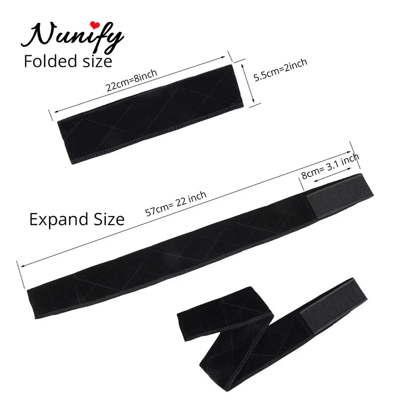 Nunify Non-slip Soft Velvet Women Wig Grips Headband Adjustable Wig holder Velvet Wig Accessories Grip Scarf Headband