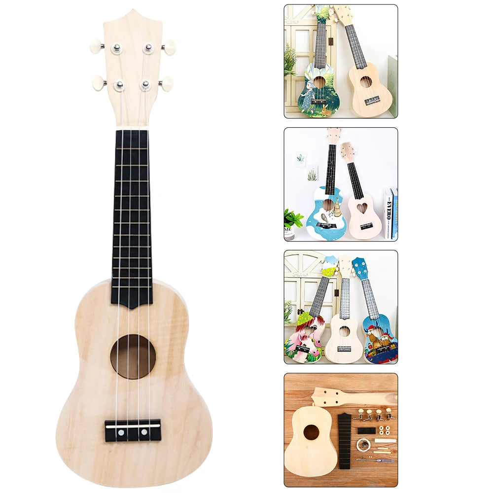 Wooden Ukulele Stringed Instrument for Beginner Musician Supplies 53.00X17.00X4.00cm Soprano Ukulele Beginner Kit Gig Bag