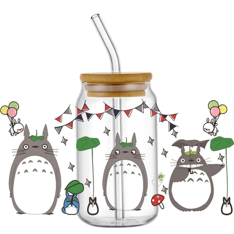 Miniso Japanese Animation UV DTF Cup Wrap Cartoon Cute Transfer Stickers Decal for 16oz Libbey DIY Waterproof Sticker