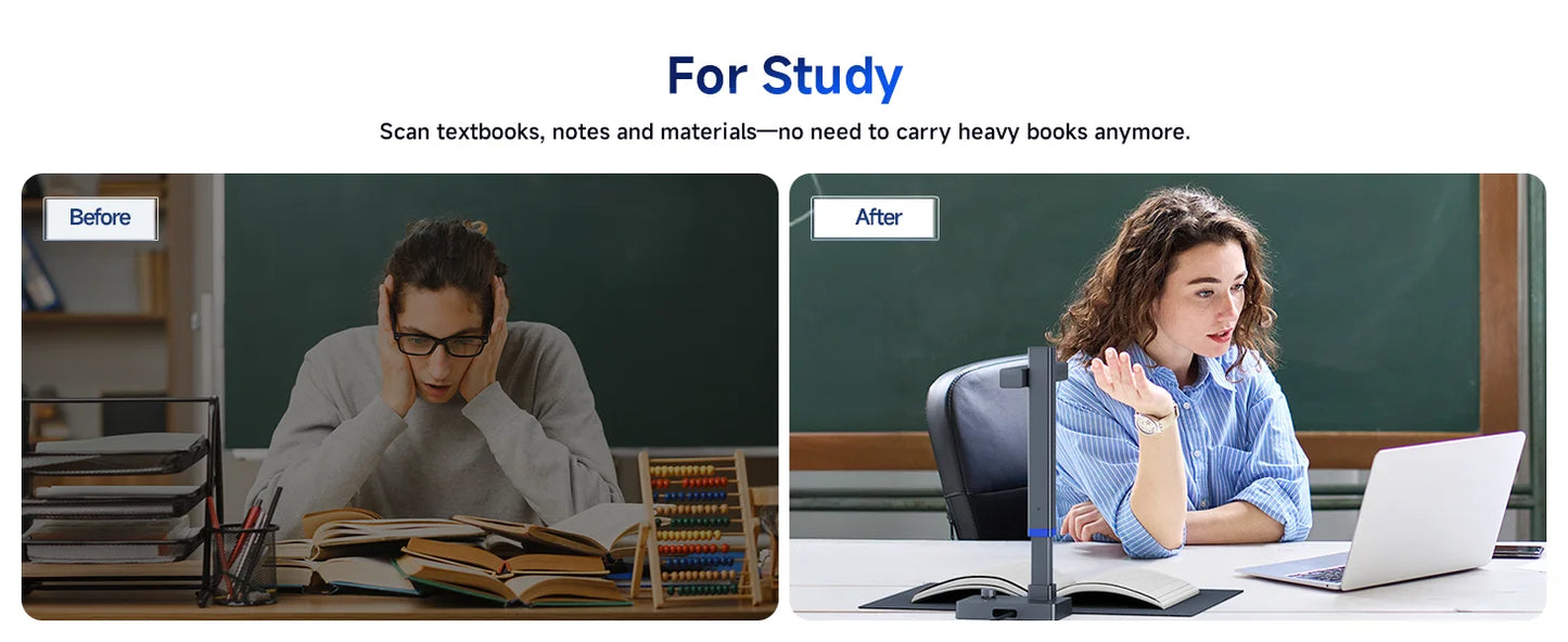 CZUR Shine Ultra Portable 13MP Book Scanner Flatten Curve Technology Capture Max A3 Document Fast Scan for Office Library School