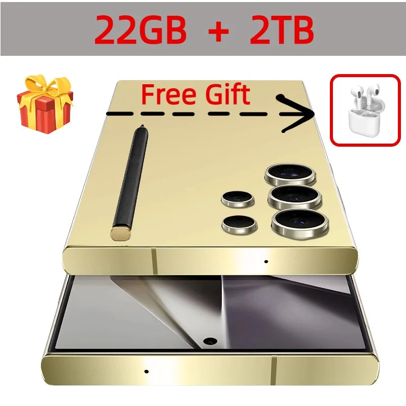 2025New S24 Ultra 7.3HD Cellphones Global Version 4G 5G Original Smartphone Dual SIM Android 14 Cell Phone 8000mAh Mobile Phones