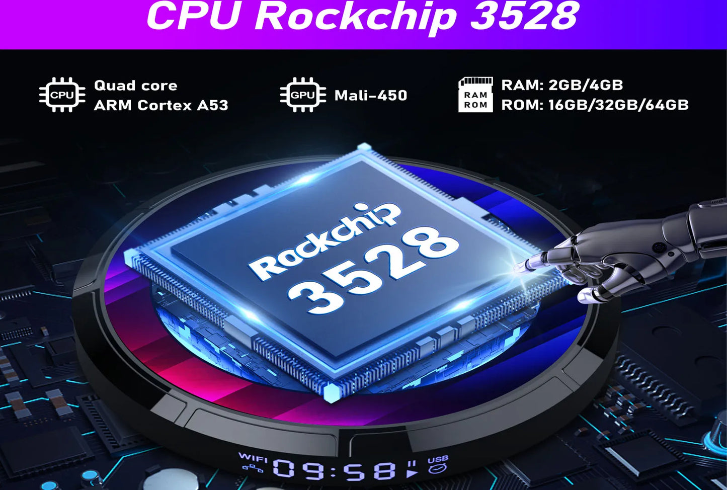 Android 13 Smart TV Box H96 Max RK3528 Quad-core WIFI6 BT 5.0 8k UHD Output 100M/LAN Smart Set Top Box Streaming Media Player