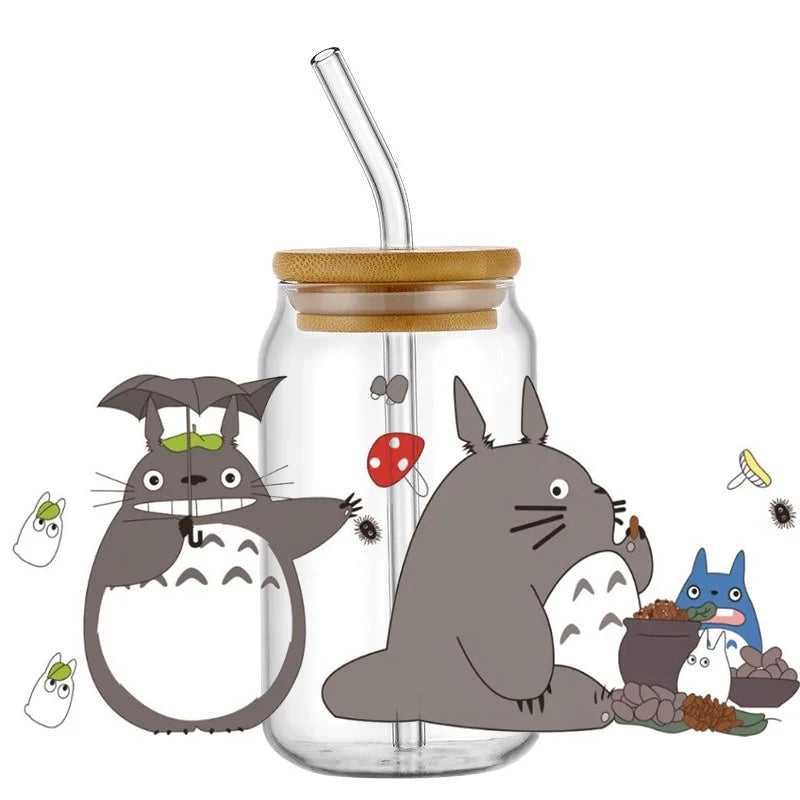 Miniso Japanese Animation UV DTF Cup Wrap Cartoon Cute Transfer Stickers Decal for 16oz Libbey DIY Waterproof Sticker