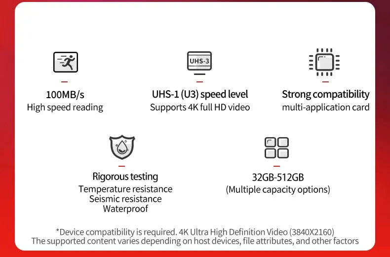 Lenovo Select Micro SD Memory Card, 256GB MicroSDXC 130MB/s Full HD and 4K UHD, UHS-I, U3, A2, V30, for cameras/automotive