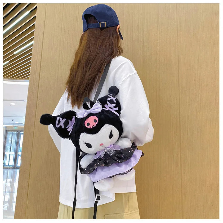 Wholesale Sanrio Plush Kuromi Backpack My Melody Backpack Shoulder Bag Kawaii Plush Toys Lolita Daypack Plushies Doll Girl Gift