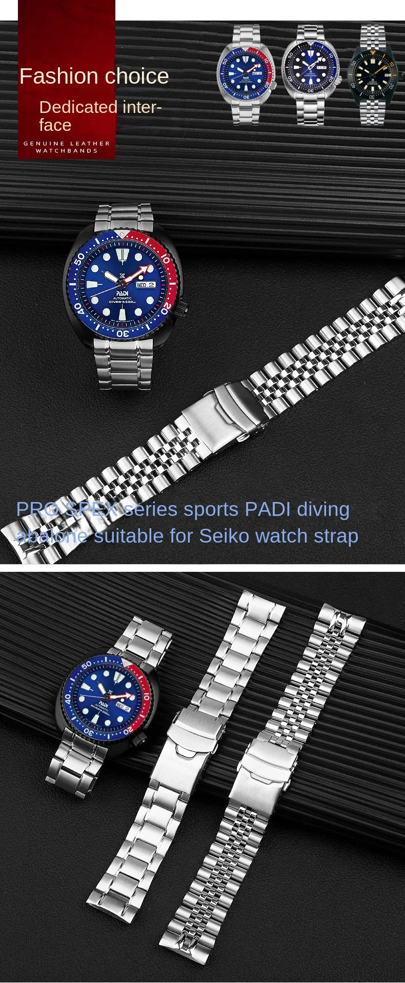 Solid stainless wristband for Seiko steel Wrist strap abalone turtle SRPE99K1 srpa21 srp777 srpc25 men's metal watchband 22mm