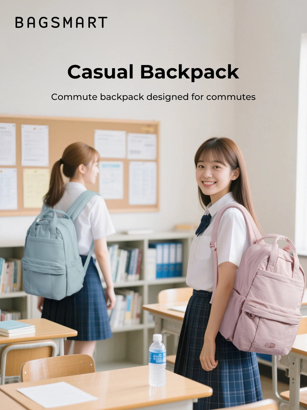 BAGSMART 14.3 in Laptop Backpack Large Capacity Business Briefcase Multi-Function Large Capacity Business Girls School Bag