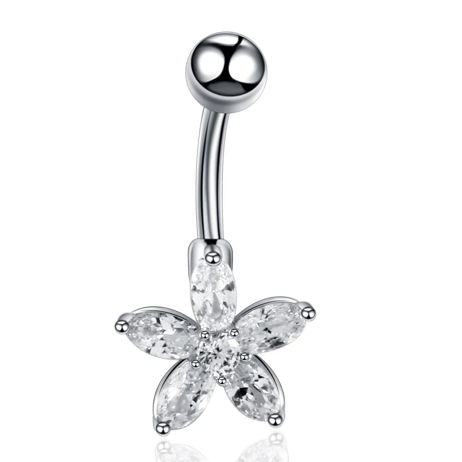 1Pc Surgical Steel Belly Button Ring Navel Nombril Piercing CZ Belly Ring Sexy Women Belly Piercing Body Jewelry Ombligo 14G