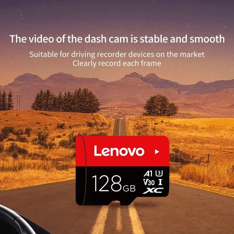 Lenovo Select Micro SD Memory Card, 256GB MicroSDXC 130MB/s Full HD and 4K UHD, UHS-I, U3, A2, V30, for cameras/automotive