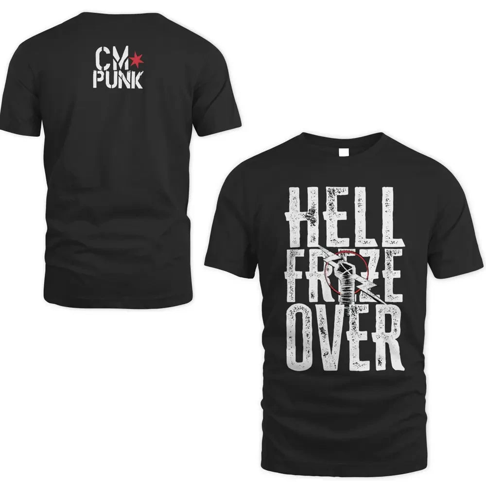 2024 Summer3D Printed Wrestler CM Punk T-shirt Children's Sports Large Top Men's White/Black CM Punk Best In The World Ringer