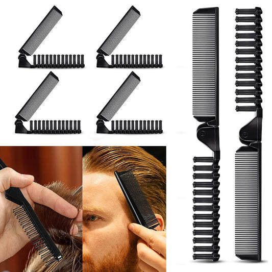 2 In 1 Double Headed Folding Hair Comb Portable Travel Hair Brush Compact Hair Comb Collapsible Pocket Brush Hairdressing Combs