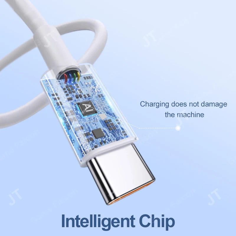 66W 6A Fast Charging USB Type C Cable For  Xiaomi 13 Huawei  P30 Notebook Dual USB C Fast Charger Cable Data Cables