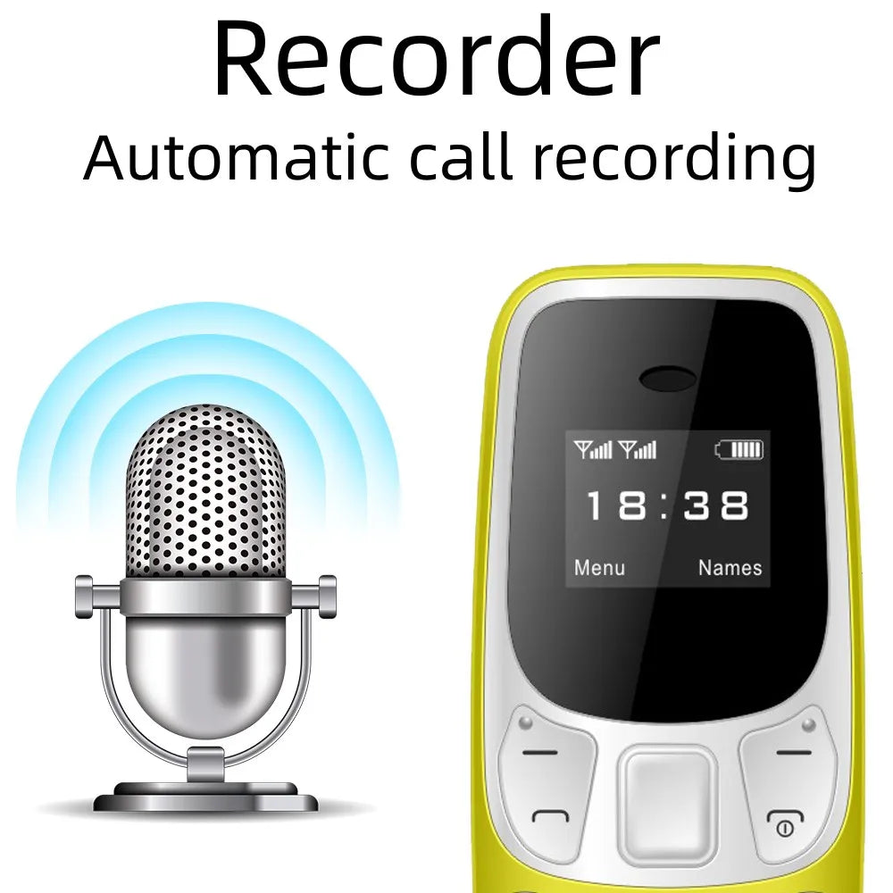 SERVO BM10 Small Mobile Phone Bluetooth Earphone Voice Changer Dialer Low Radiation Call Recording 2 SIM Mini Unlocked Cellphone