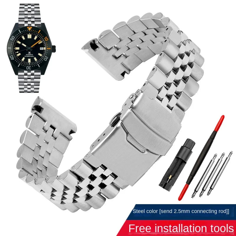 Solid stainless wristband for Seiko steel Wrist strap abalone turtle SRPE99K1 srpa21 srp777 srpc25 men's metal watchband 22mm