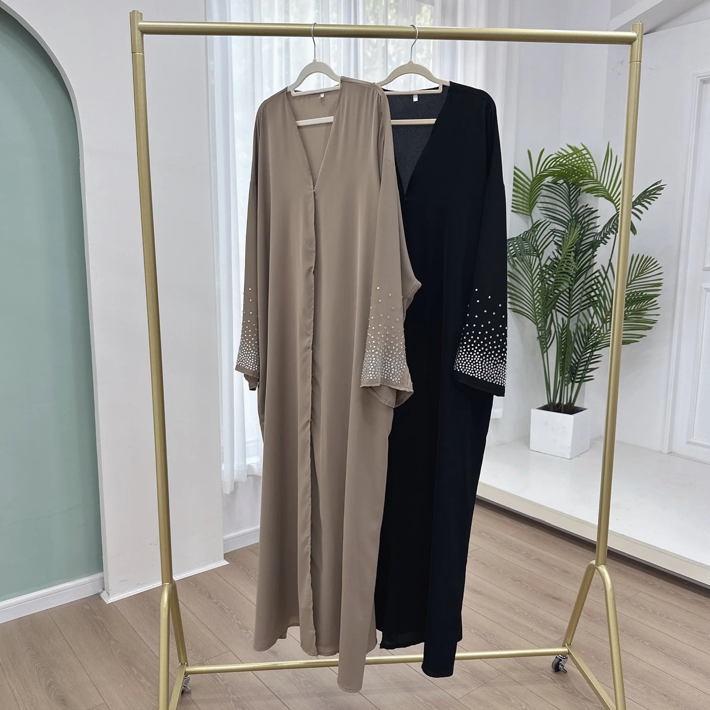 Eid Muslim Diamond Abaya for Women Button Cardigan Up Jalabiya Ramadan Dress 2024 Ramadan Caftan Party Long Robe Vestido Largos