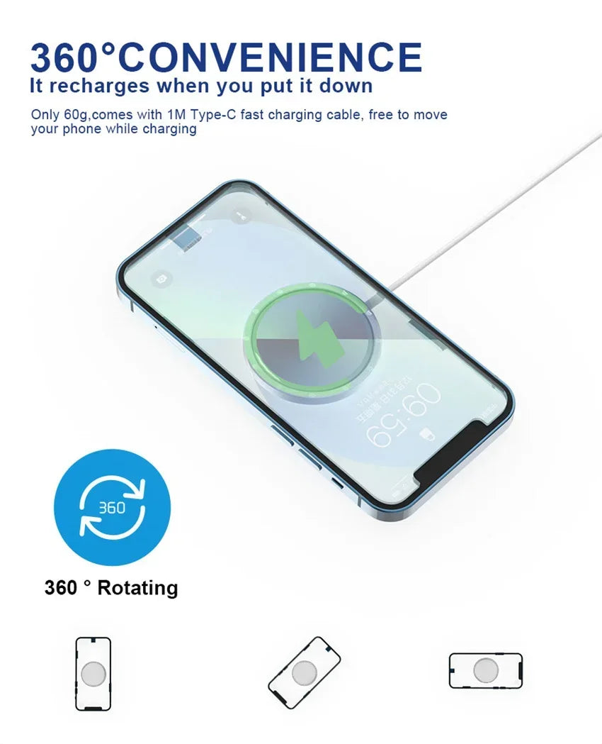 100W Magnetic Wireless Charger Pad For iPhone 16 15 14 13 12 Pro Max Mini Induction Fast Wireless Charging Dock Station Charger