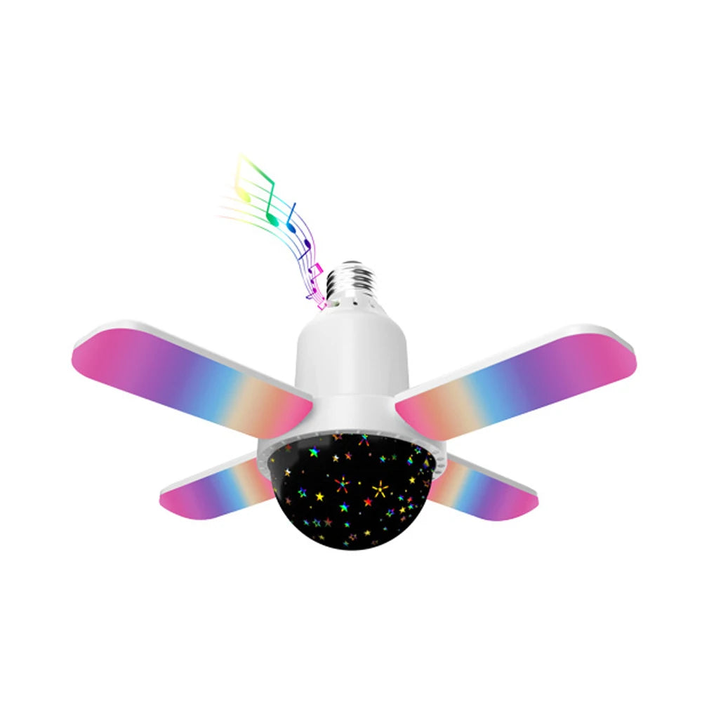 1500Lumens Led 6500k Ambient Music Light, Bluetooth Music Fan Colorful Projection Light, Music Speaker Sync Color Changing Light