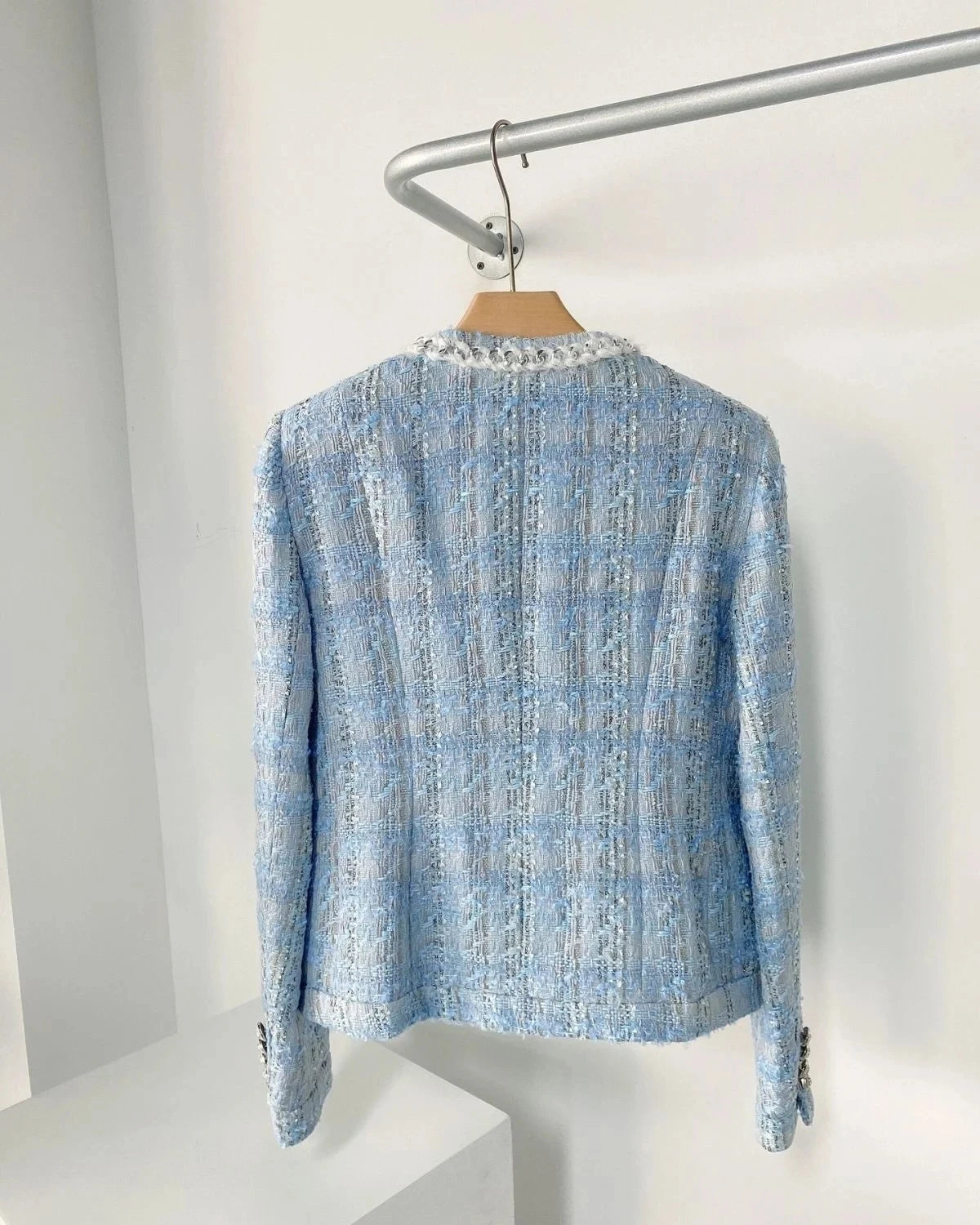 Women' Small fragrance Temperament plaid Coat 2024 Autumn New lady style long-sleeved tassel tweed coat high-end Ladies Jacket