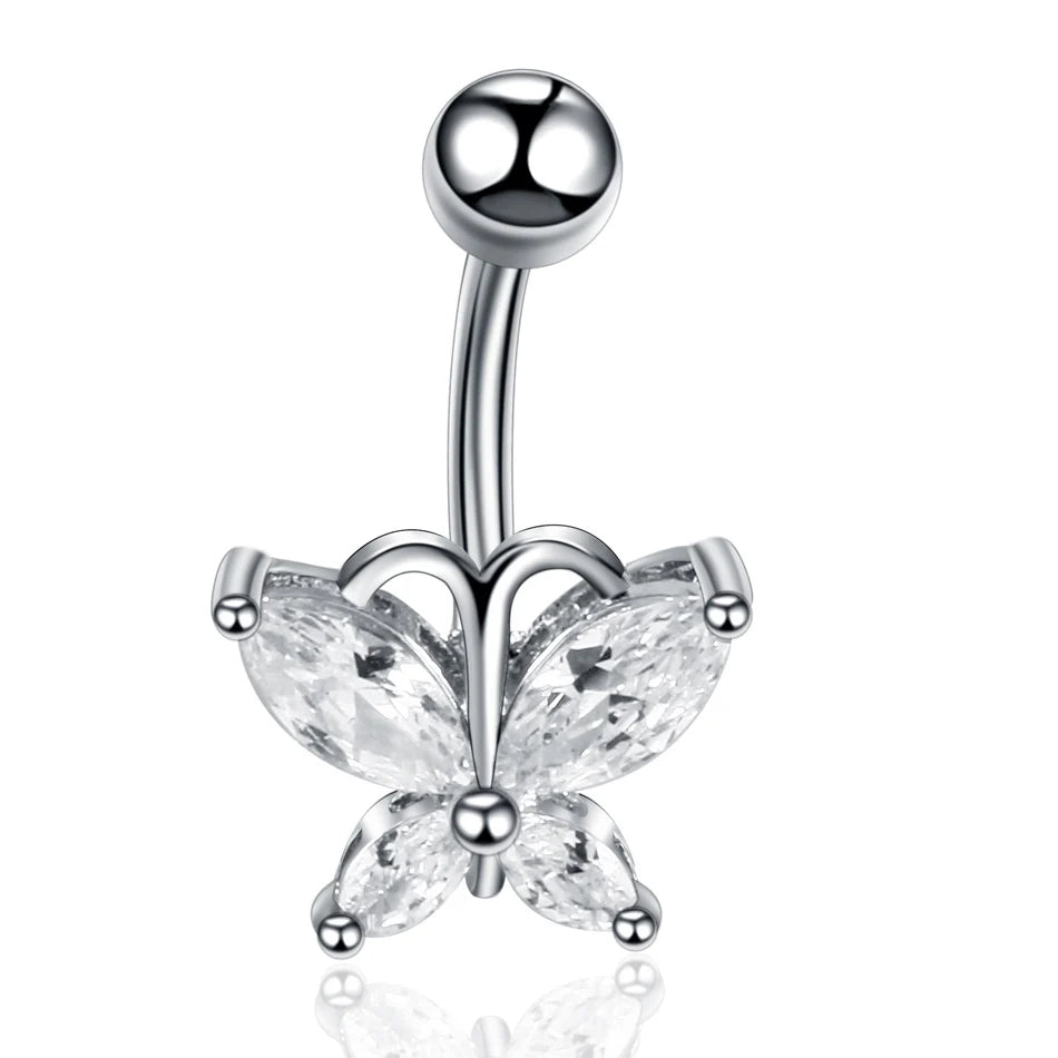 1Pc Surgical Steel Belly Button Ring Navel Nombril Piercing CZ Belly Ring Sexy Women Belly Piercing Body Jewelry Ombligo 14G
