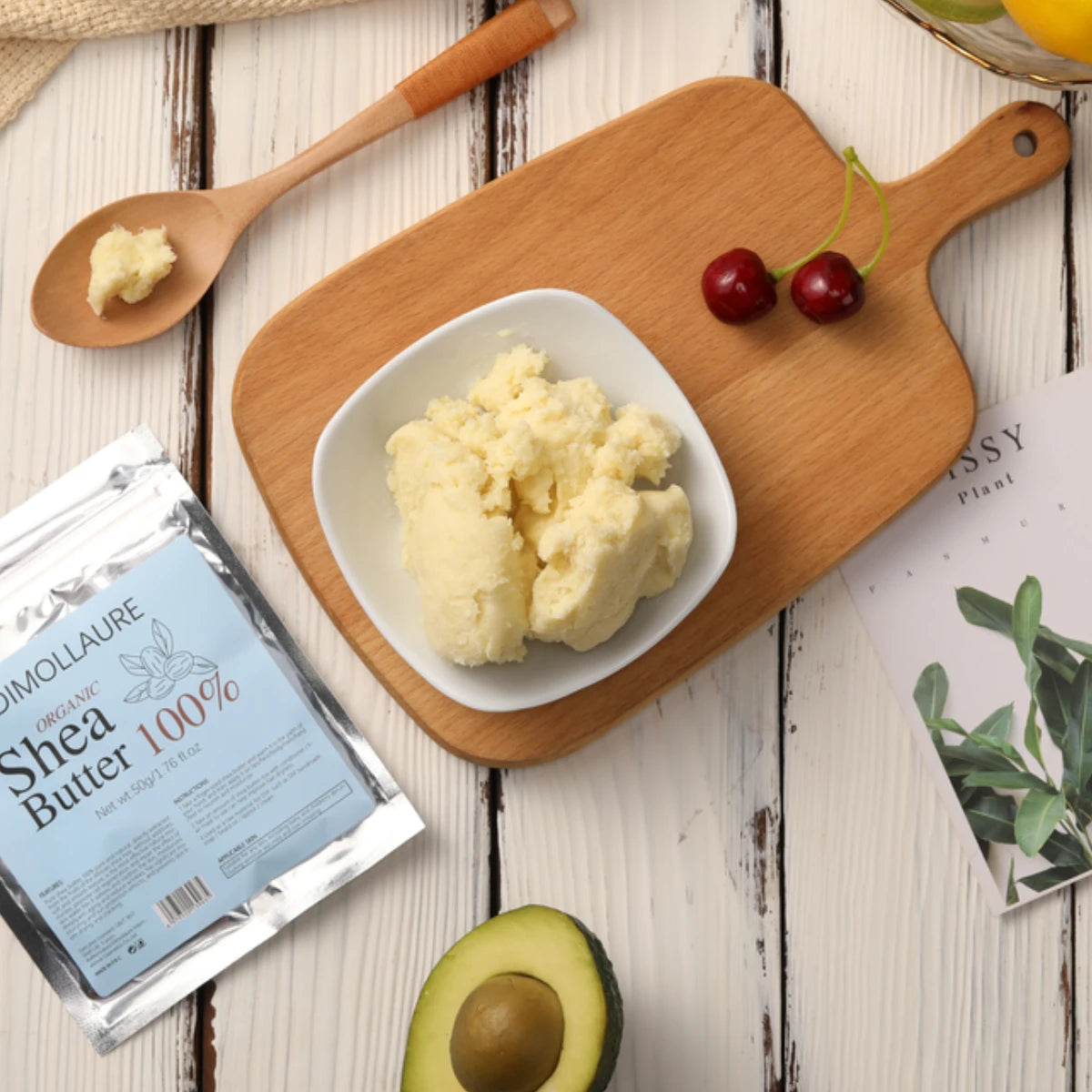 Dimollaure 50g Natural Organic Unrefined Shea Butter Oil Skin Care Body Oil Moisturizing Nourishing Body Massage Cosmetics Oil